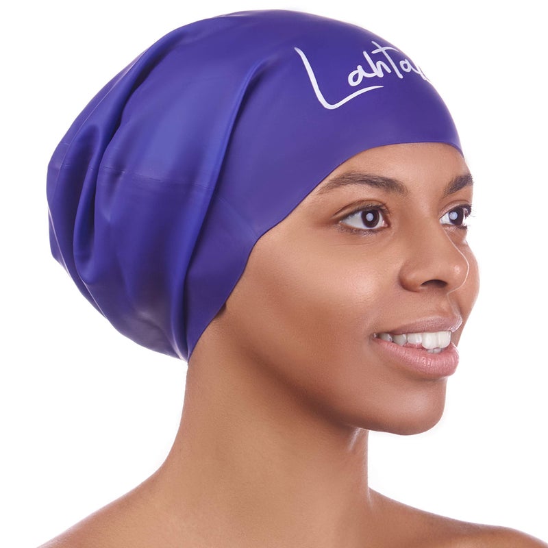 Lahtak Long Hair Swim Cap - Swimming Caps for Women Men - Extra Large Swimming Caps Waterproof Silicone Swim Cap - Dreadlocks - Suits Recreational Swimmers (Bluebonnet Blue XL) - Image 1